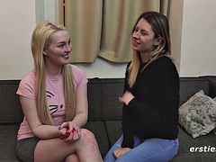 Ersties - Hot blonde shakes while Rebecca tongues her clit