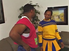 Young black cheerleader gets fucked by BBC
