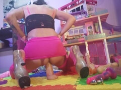 Anal, Béant, Talons, Pigtail, Chaussettes, Jarretelles, Adolescente, Jouets