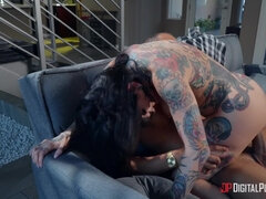 Parallel Lust: Episode 1 - tattooed brunette slut with big fake tits Joanna Angel nailed doggystyle