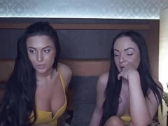 Big-breasted Brunettes Plays with Double Ended Toy