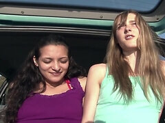 Celine & Celi - Road Trip Lesbian Sex