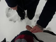 Approaching a German girl in the winter for a POV BJ