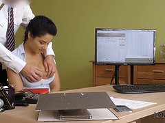 Loan4k. kinky sex on the desk in loan office for necessary currency