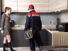 Nasty - Plumber fucking nerdy coed