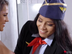 Lesbian Air Hostess Facesitting Sex - flight attendant in uniform Amy Amor