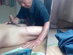 japanese grandfather belowjob with youthfull man