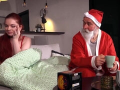 Old Santa tricked into sex with curvy redhead