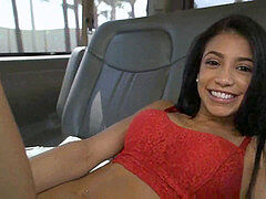 little teenage latina Veronica Rodriguez takes a duo of cocks on the 305bus 2.1