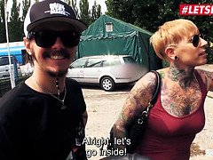 Lady Kinky Cat - Tattooed German MILF Join A Hardcore Ride With The Berlin Van Fuck