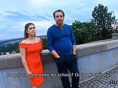 Curvy girl for money gets properly nailed in front of her dad