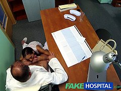 Russian teen gives POV blowjob to horny doctor in fake hospital