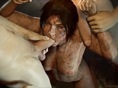 3D Lara Croft Doing Everything To Survive