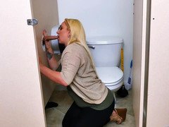 Nina Kay blows off off gloryhole cum cannon and also swallows the cum