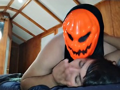 He brutally fucked my hot stepmom, she didnt even know that her stepson was fucking her because she was wearing the Halloween onesie.