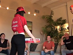 Delivery girl Jennifer White gets gangbanged