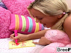 Sweet college damsel Bree Olson gets pummeled hard on the bed