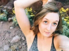 Amazing Outdoor Public Sex with my Real Girlfriend Public Creampie Experience - Molly Pills - Young Amateur Blonde Sucks and Fucks on Nature Date POV 