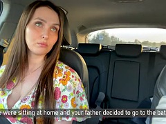 - Fuck me please! Mom stepmother gave herself to her stepson right in the car after a fight with her husband