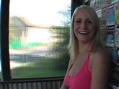 Busty babe fucked on the street after casting in amateur POV video