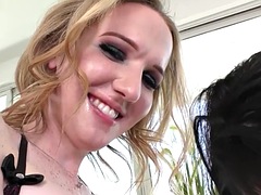 Big tit tranny dyke wanked off after sex then toyed in ass