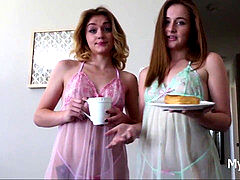 daughters Take Advantage of super-naughty DAD- Danni Rivers & Rosalyn Sphinx