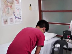 Enema Asian twink anally stuffed by doctor in the infirmary