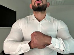 Muscle god rips off his shirt