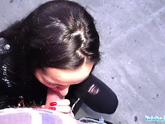 Watch Monica Brown's tight Russian pussy get pounded outdoors in public by a hot agent