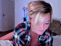 Busty blonde milf with big booty and ass solo webcam teasing
