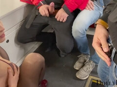 BBC joins a horny group for a public train ride of massive cumshots: Dicktrain - Bukkake extravaganza!