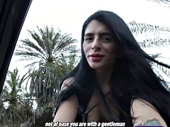 Colombian babe with a big ass climbed into a strangers car and ended up being tricked into fucking
