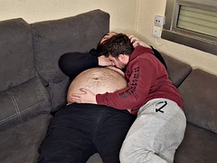 Bear and Chaser Suck Each Others Cocks and Do a 69 on the Couch