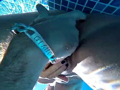 MILF Fucked in all positions in the pool, huge dildo and handjob underwater