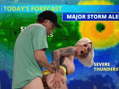 Tattooed news anchor with big juggs gets fucked in the ass