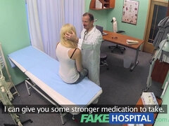 Naughty blonde teen nurse gives patient an orgasmic pain treatment with fake hospital visit