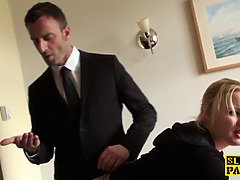 British BDSM slut spanked and dominated