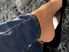 Cute teen enjoys foot fetish
