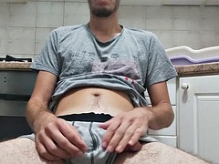 Big fat crotch cock with long rim precum stain