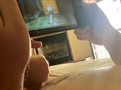teasing, edging, jacking off my sub while he plays vid games