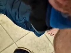 A little piss play and masturbation in the locker room or locker room.
