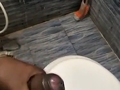 Desi boy masturbates 6 inch cock in bathroom