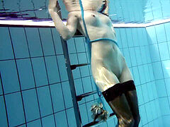 super hot Hungarian teenager in the swimming pool Petra