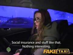 Alexis Crystal gets a wild ride on a big cock in a fake taxi
