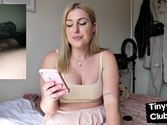 Disgusted girl SPH makes fun of a small cock while evaluating them