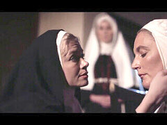 Lesbian, nun, smooching