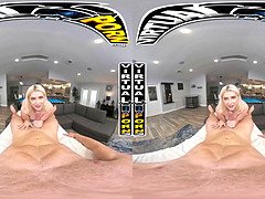 Experience Gia Ohmy's Virtual Reality Stretching with DP and POV Action!