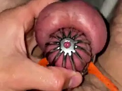 21 minutes of desperate masturbation in a mini chastity cage without a cumshot