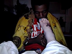 Sexy black guy white toes