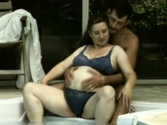 Pregnant fantasies outdoors ends up in cum bucket fucking
